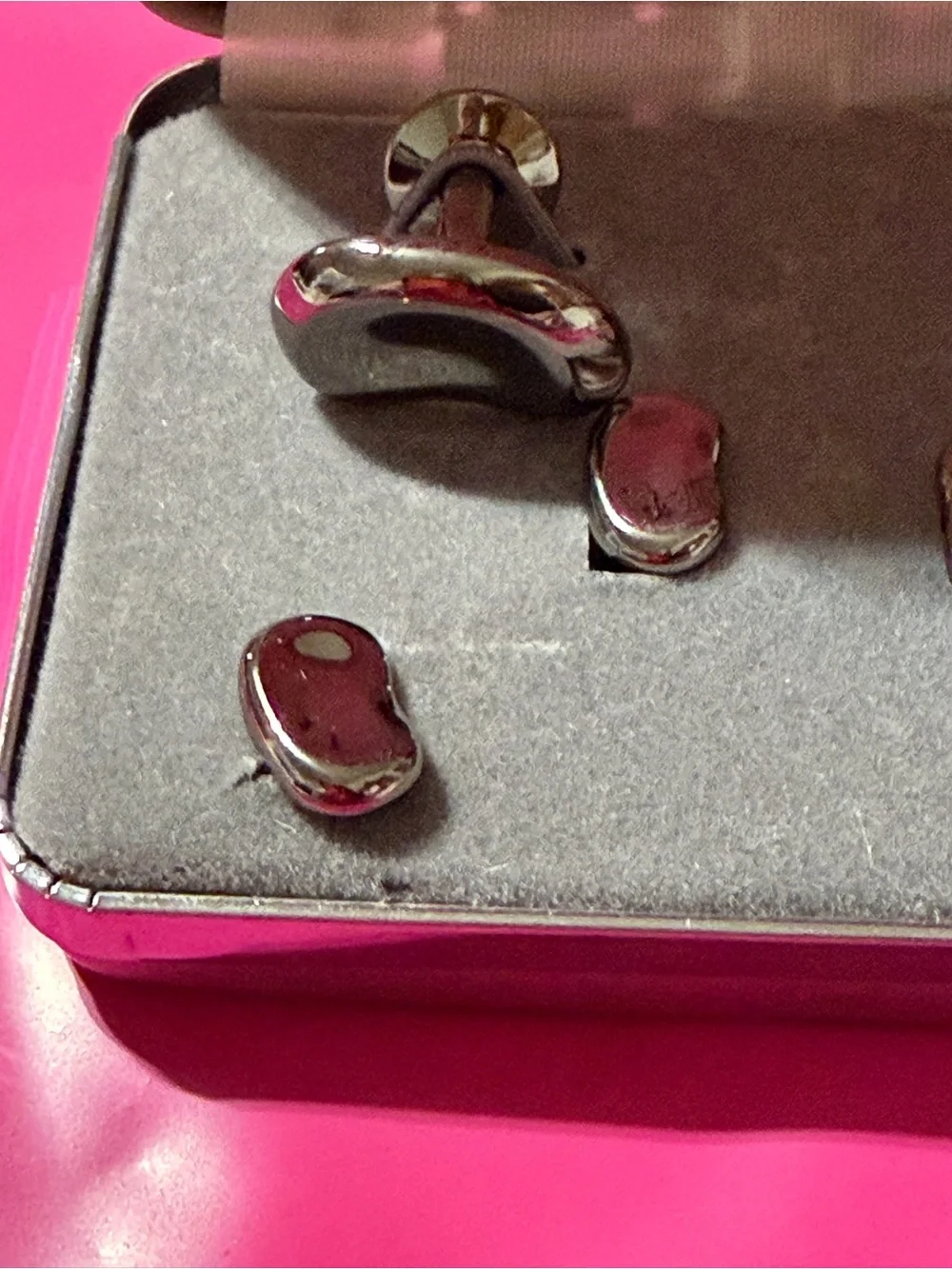 JJ Weston Gunmetal Kidney Bean Cuff Links and Stud Set Vintage New in Box